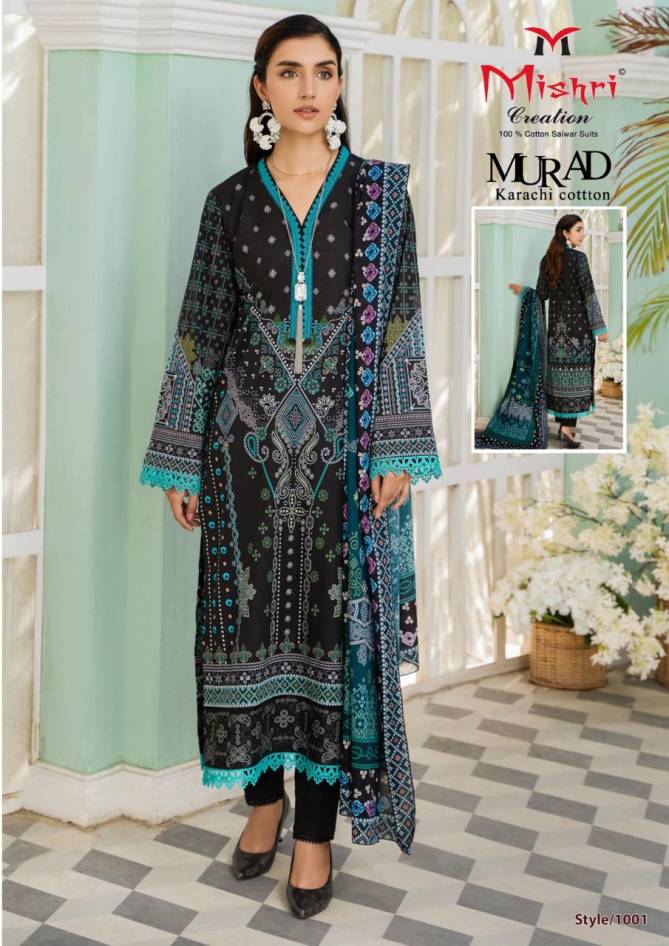 Murad Vol 1 By Mishri Printed Karachi Cotton Dress Material Wholesale Market In Surat With Price
